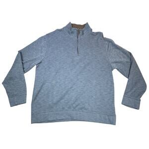 Van Heusen Quarter Zip Shirt Mens XXL Blue Long Sleeve Pullover Classic Sweater